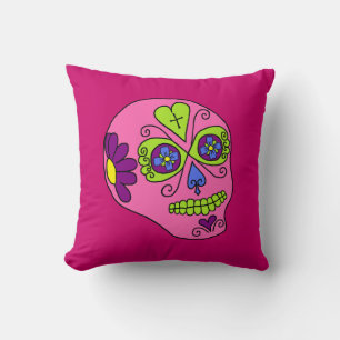 Cojín Decorativo Calavera Azucarada de Lucha Libre