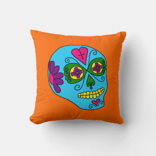 Cojín Decorativo Calavera Azucarada de Lucha Libre