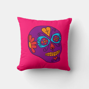 Cojín Decorativo Calavera Azucarada de Lucha Libre