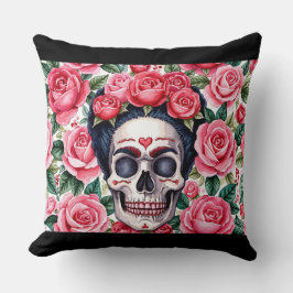 Cojín Decorativo Calavera Bloom