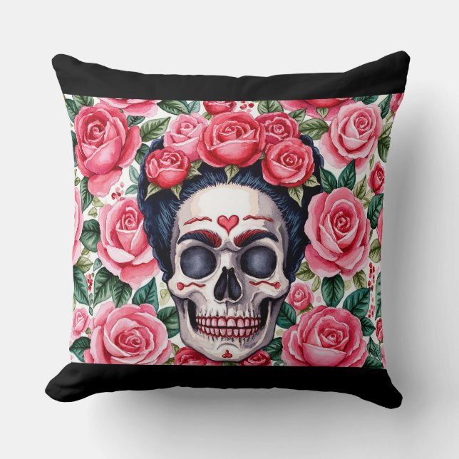 Cojín Decorativo Calavera Bloom (Anverso)