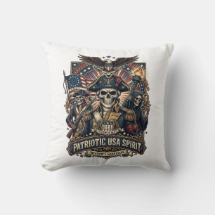 Cojín Decorativo Calavera Colonial Patriótica Comandante Oscuro Pat