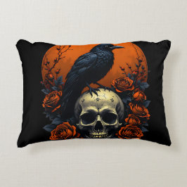 Cojín Decorativo Calavera con Rosas y sudadera gótica de cuerdas