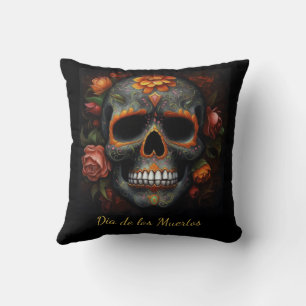 Cojín Decorativo Calavera de azúcar floral Día de los Muertos Calav