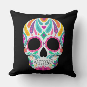 Cojín Decorativo Calavera de azúcar florida