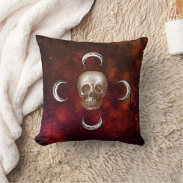 Cojín Decorativo Calavera de gótico y celeste lunar