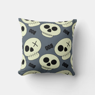 Cojín Decorativo Calavera de Halloween, Diseño Infantil Boo.