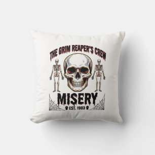 Cojín Decorativo Calavera de Halloween Espeluznante Antiguo Relato_