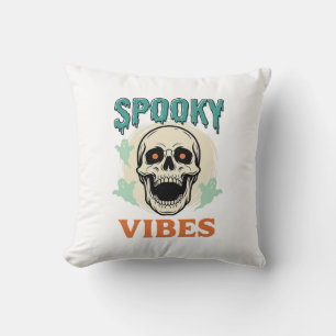 Cojín Decorativo Calavera de Halloween Vibraciones Espeluznantes Ho