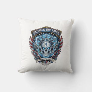 Cojín Decorativo Calavera de la libertad cibernética patriótica Fut