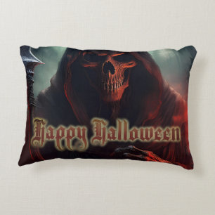 Cojín Decorativo Calavera de la Parca Halloween Arte Espeluznante