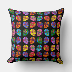Cojín Decorativo Calavera de Lucha Libre Azucarada