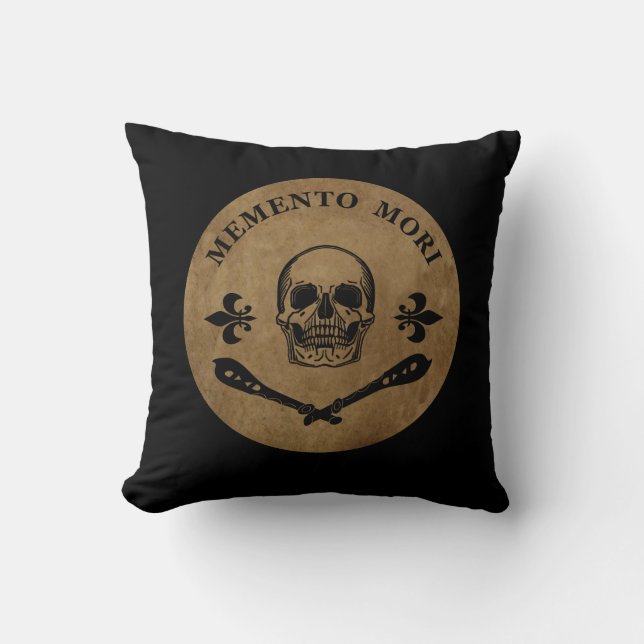Cojín Decorativo Calavera de Memento Mori (Anverso)