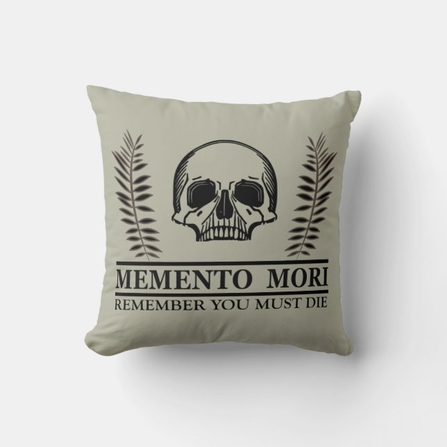 Cojín Decorativo Calavera de Memento Mori (Anverso)