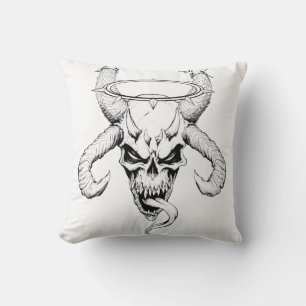 Cojín Decorativo Calavera divina de blanco muerto