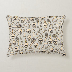 Cojín Decorativo Calavera, esqueleto y huesos mano sin soldadura dr