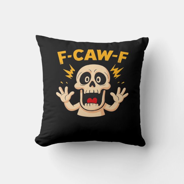 Cojín Decorativo Calavera F-Caw-F de Halloween (Anverso)