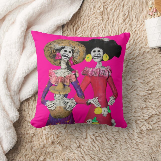 Cojín Decorativo Calavera Hermanas (Manta)