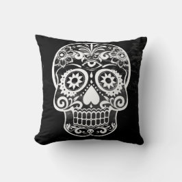 Cojín Decorativo Calavera, negro y blanco 04