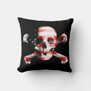 Cojín Decorativo Calavera patriótica y encrucijada