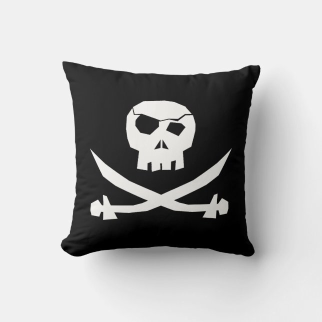 Cojín Decorativo + Calavera pirata + (Anverso)