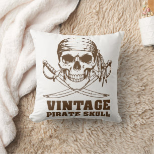 Cojín Decorativo Calavera pirata vintage