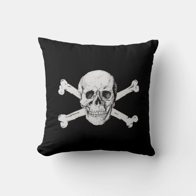 Cojín Decorativo Calavera pirata y encrucijada (Anverso)
