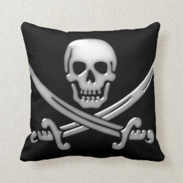 Cojín Decorativo Calavera pirata y espadas cruzadas (TLAPD)