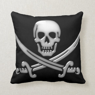 Cojín Decorativo Calavera pirata y espadas cruzadas (TLAPD)