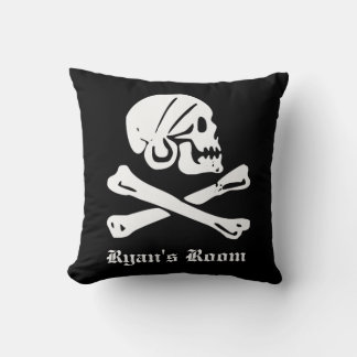 Cojín Decorativo Calavera pirata y huesos cruzados