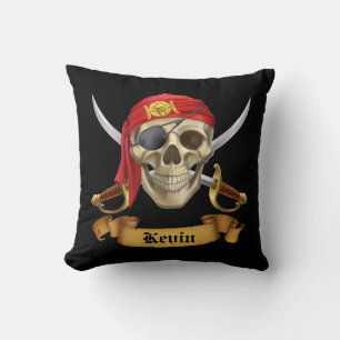 Cojín Decorativo Calavera y Espadas de Pirata