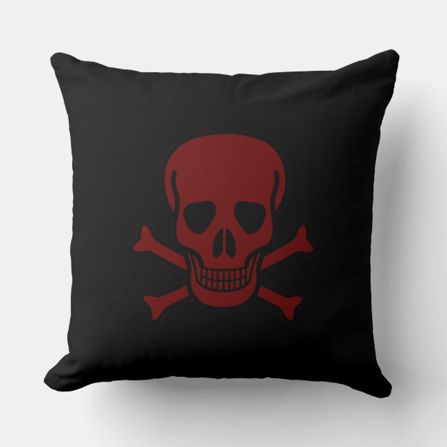 Cojín Decorativo Calavera y huesos (Anverso)