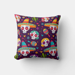 Cojín Decorativo Calaveras azucareras de México