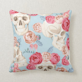 Cojín Decorativo Calaveras De Azúcar Con Rosas