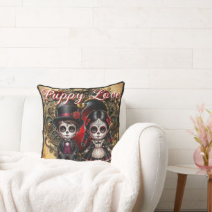 Cojín Decorativo Calaveras de Azúcar de Romance Oscuro