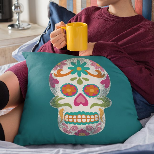 Cojín Decorativo Calaveras de azúcar en el día de los muertos (Subido por el creador)