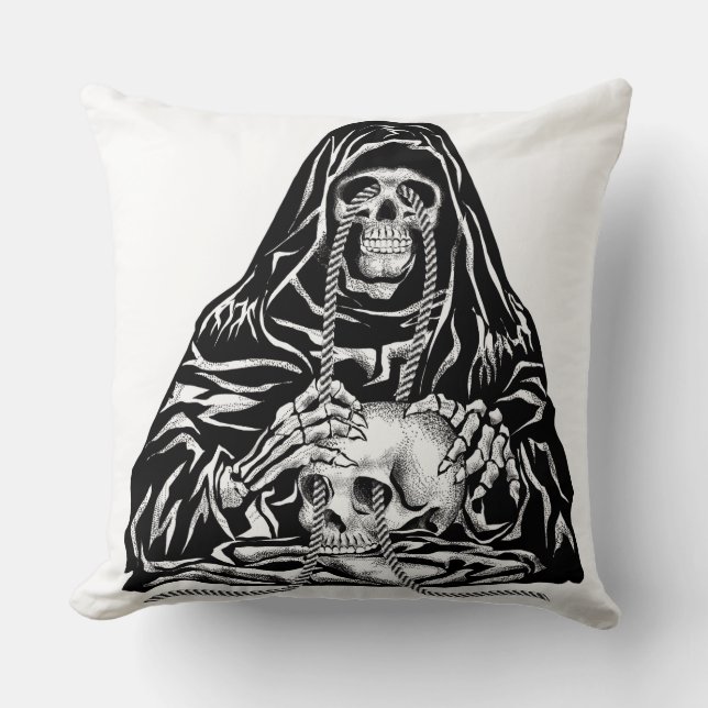 Cojín Decorativo "Calaveras de muerte abiertas" (Anverso)