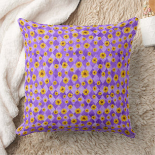 Cojín Decorativo Calaveras Moradas y Diseño de la Serie Girasoles 2