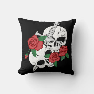 Cojín Decorativo Calaveras y Rosas