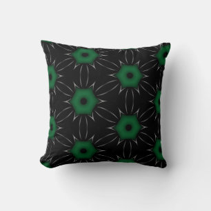 Cojín Decorativo Caleidoscopio de patrón de punto verde negro