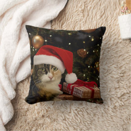 Cojín Decorativo Calico Santa Kitty Throw Pillow