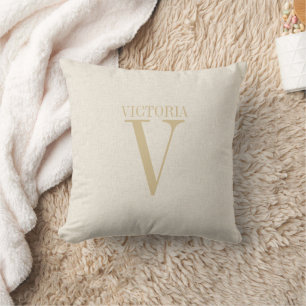 Cojín Decorativo Cálida Linea Beige Ligera Con Tan Monograma