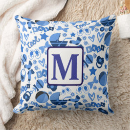 Cojín Decorativo Cálido azul lindo Niño Nursery personalizado