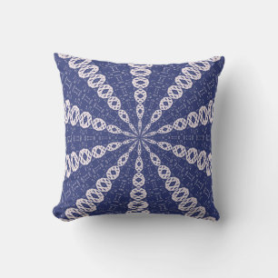 Cojín Decorativo Calidoscopio de Mitocondrias Azul Marino y Rosa