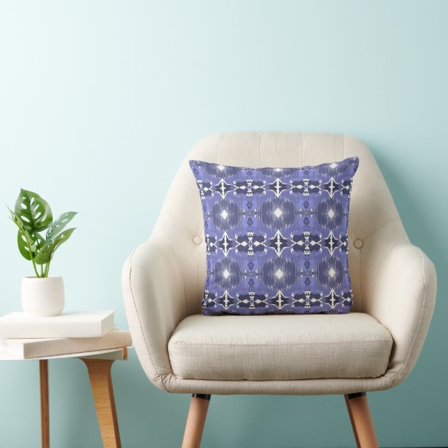 Cojín Decorativo Calidoscopio Índigo de Medianoche  (Silla)