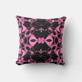 Cojín Decorativo Calidoscopio Rosa con Negro