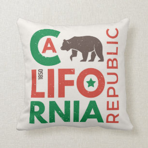 Cojín Decorativo California con el logotipo del oso grizzly