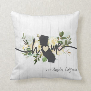 Cojín Decorativo California Estado Personalizado Hogar Ciudad Rústi