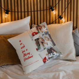 Cojín Decorativo Caligrafía de árbol de Navidad | Fotos familiares