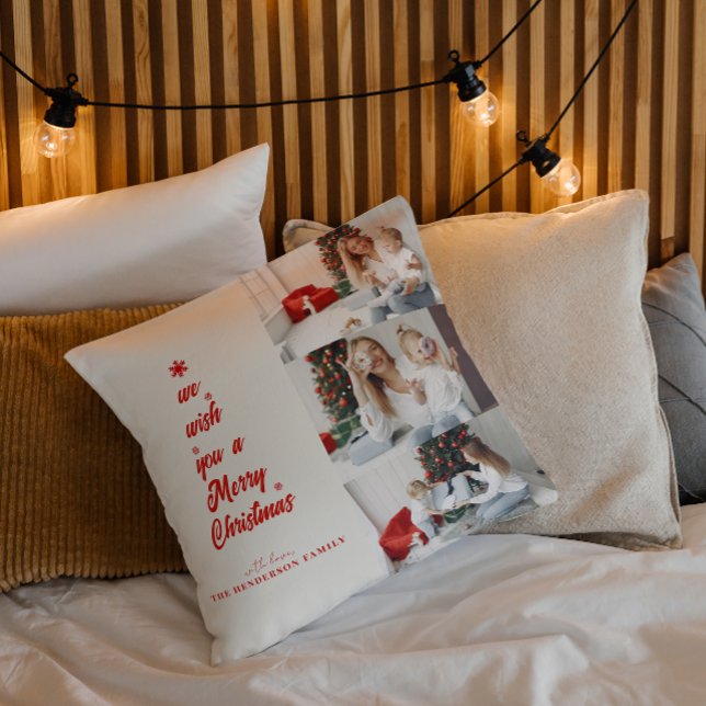 Cojín Decorativo Caligrafía de árbol de Navidad | Fotos familiares (Subido por el creador)